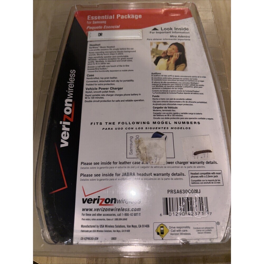 Verizon Essential Package Samsung SCH-a630 Cell Phone Headset Case Charger - Picture 3 of 5